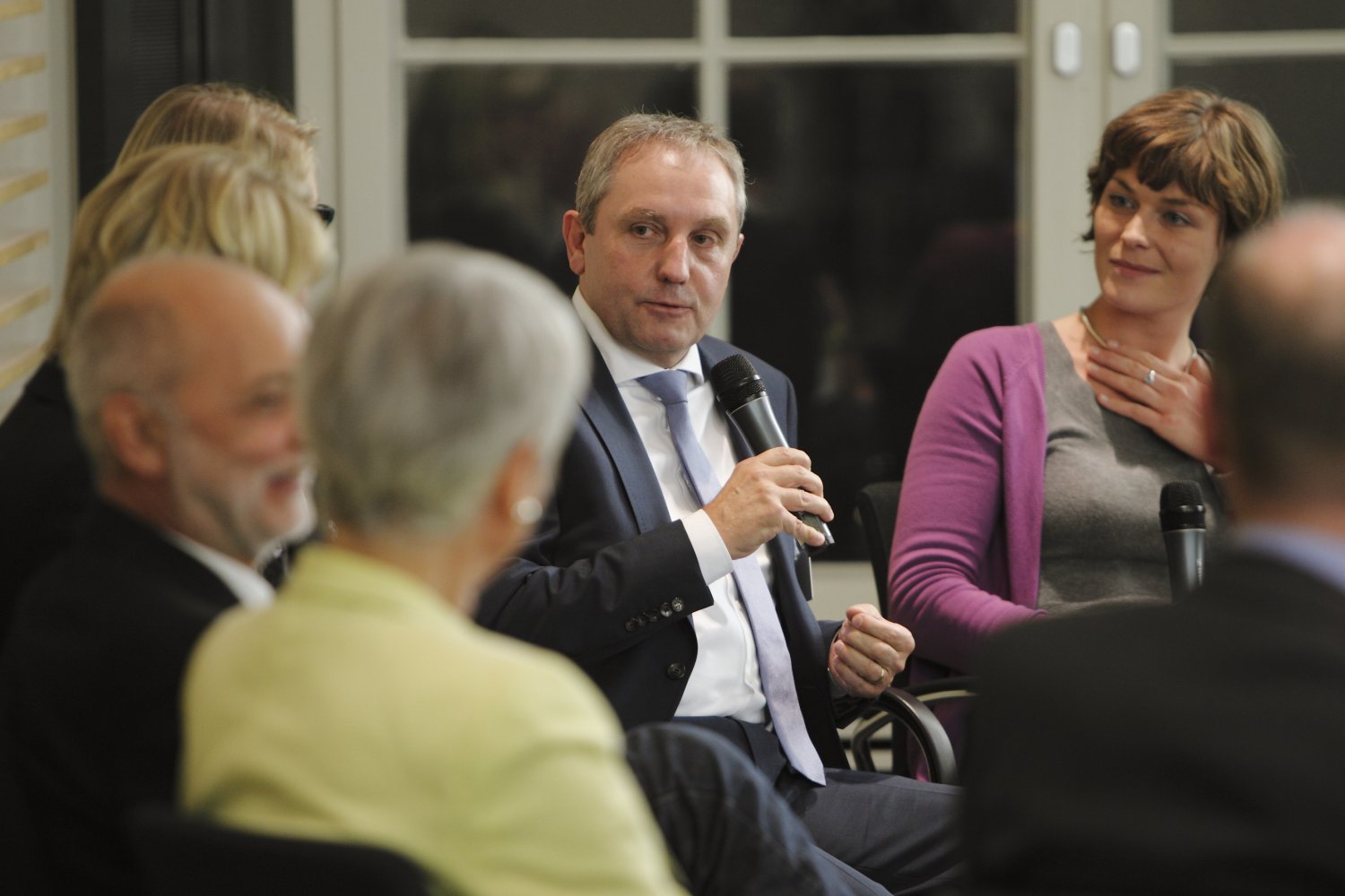 Podiumsgespräch mit den Förderern Herr Ahlberg und Frau Dr. Seebach.JPG