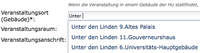 Auswahl Veranstaltungsort