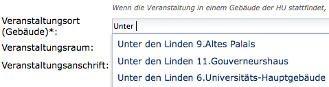 Auswahl Veranstaltungsort