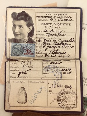 französischer Reisepass von de Bary 