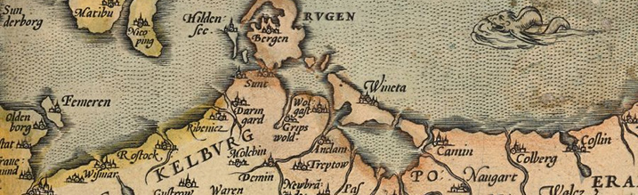 Detail aus der Deutschlandkarte des Ortelius-Atlanten