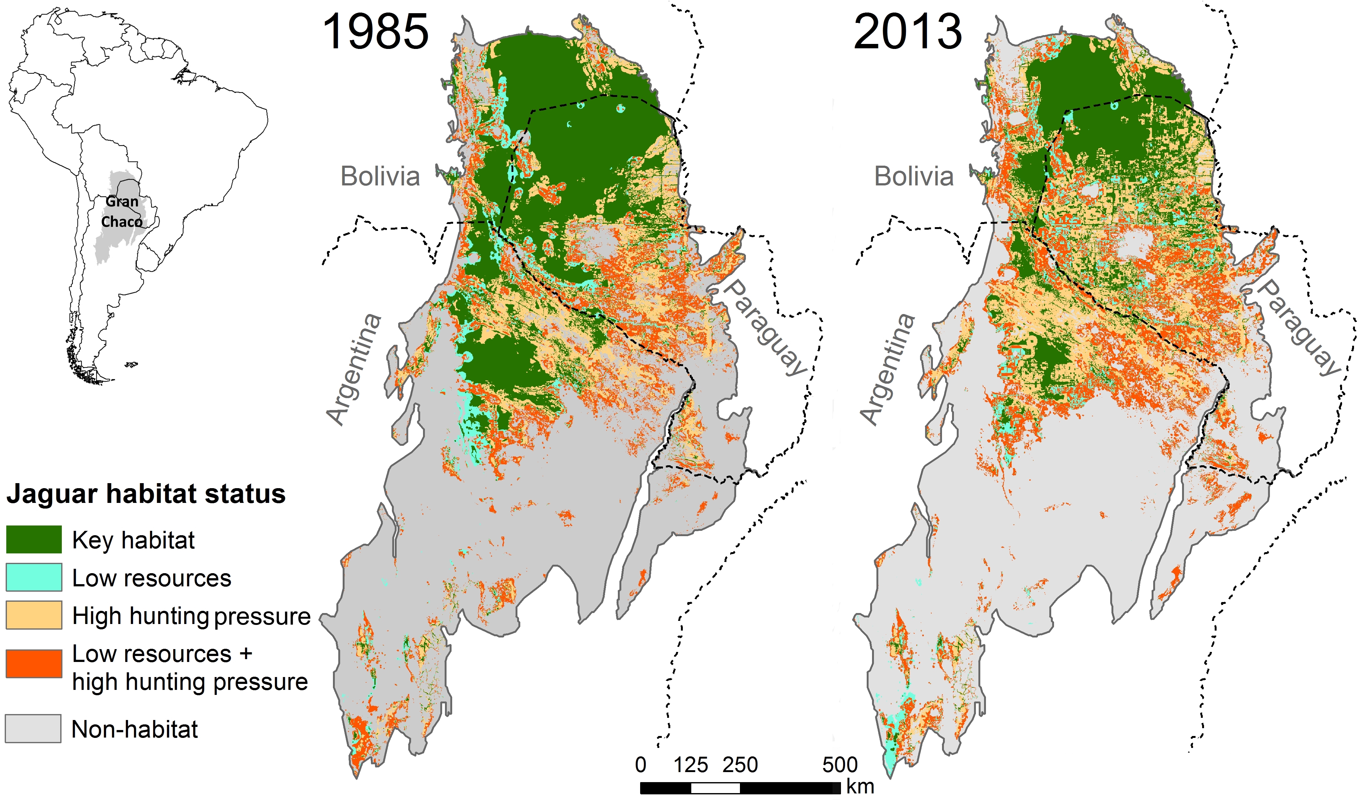 jaguar habitat map