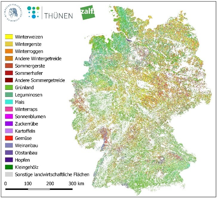 Karte der landwirtschaftlichen Nutzung in Deutschland für das Jahr 2019