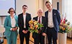 Gruppenfoto mit Richard Schröder und Julia von Blumenthal bei der Verleihung der Humboldt-Medaille