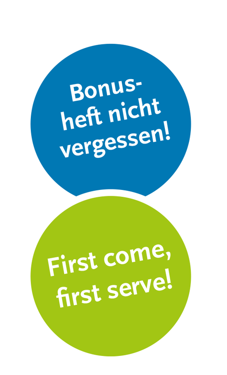 Button Bonusheft FirstCome
