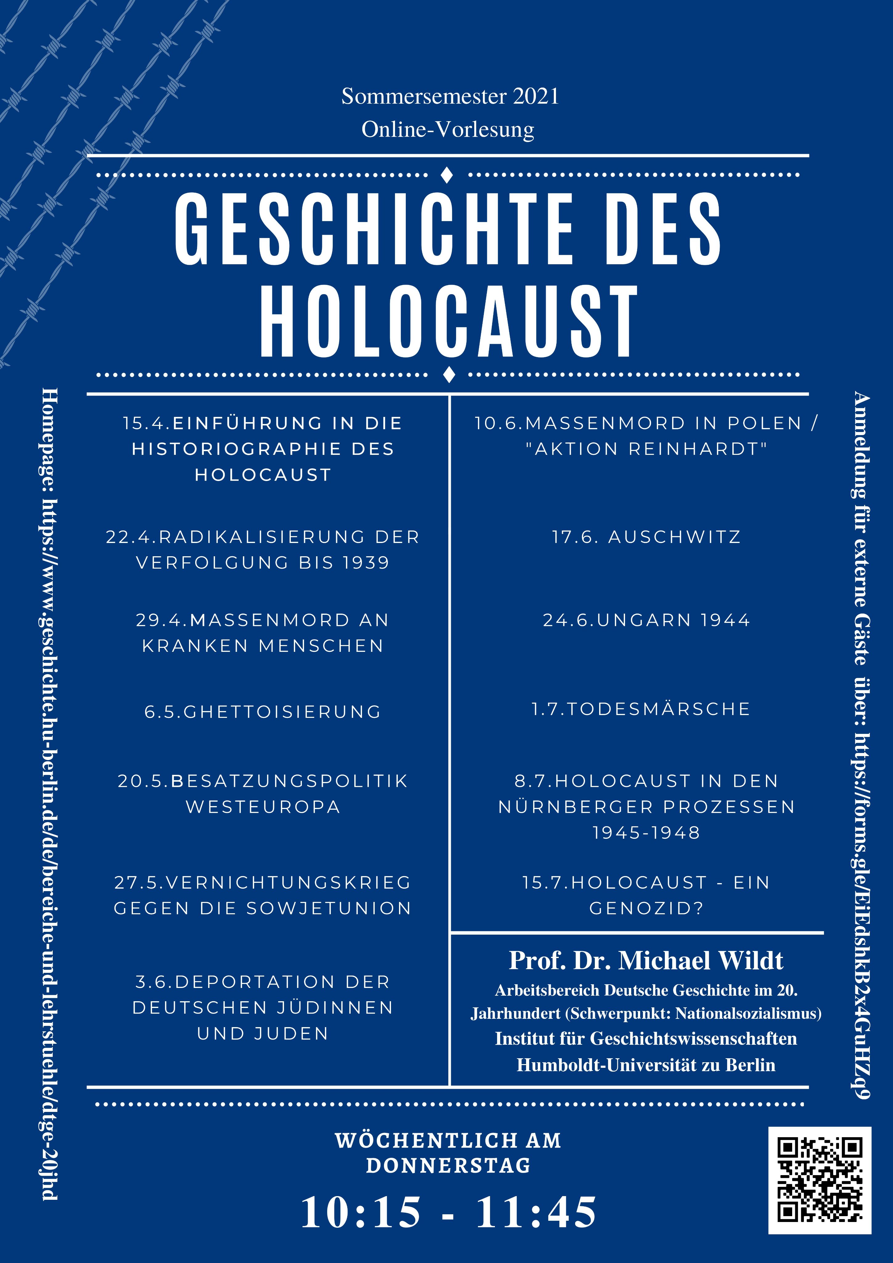 Ringvorlesung Geschichte des Holocausts