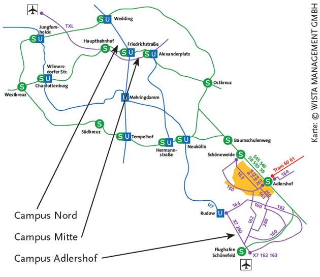 Übersicht Anfahrt Campus