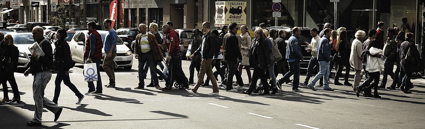 Diversität Menschen auf der Straße