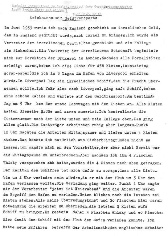 Erlebnisse mit Geldtransporten