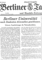 Berliner Tageblatt vom 29. Juni 1931