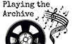 Logo of the podcast: Film roll and music notes