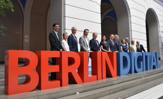 Gruppenfoto nach der Pressekonferenz an der TU Berlin