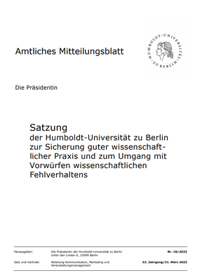 Statutes for good-scientific-practice at the Humboldt-Universität zu Berlin