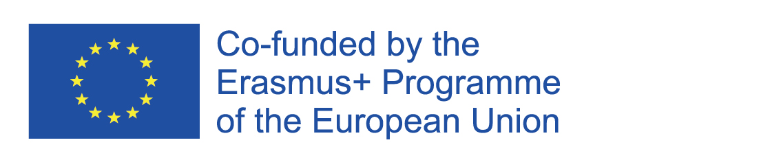 Erasmus+ logo with the EU flag and the text "Co-funded by the Erasmus+ Programme of the European Union" on a white background.