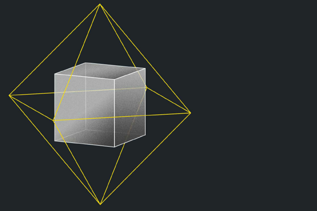 Ein Würfel in einem Würfel in 3-D