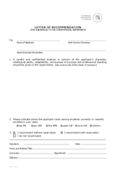 Letter of recommendation