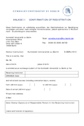 Confirmation of Registration Schweiz