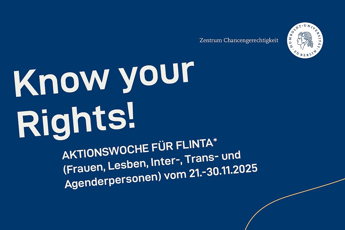 blue poster with ‘Know your rights’ written in white