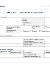 Learning Agreement Schweiz