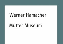 Titelseite Buch Mutter Museum Schriftzug